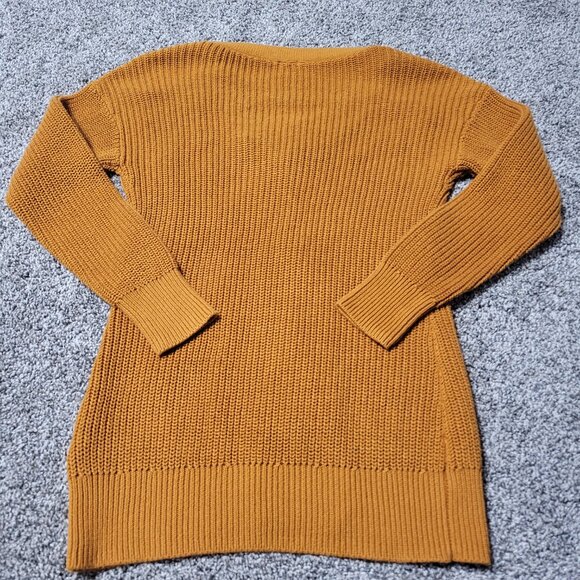 Guess Burnt Orange Ribbed Knit Front Tie Sweater X Small - Picture 4 of 10
